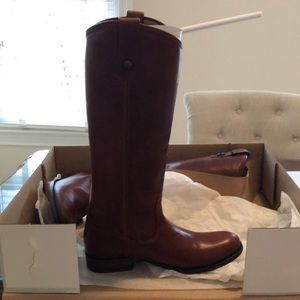Frye Melissa button boots.  Color is Cognac.